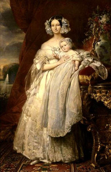 Franz Xaver Winterhalter Portrait of Helena of Mecklemburg-Schwerin, Duchess of Orleans with her son the Count of Paris